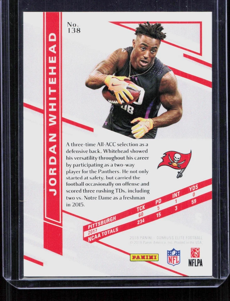 Jordan Whitehead 2018 Donruss Elite #138 Rookie /699 - Image 2 of 2