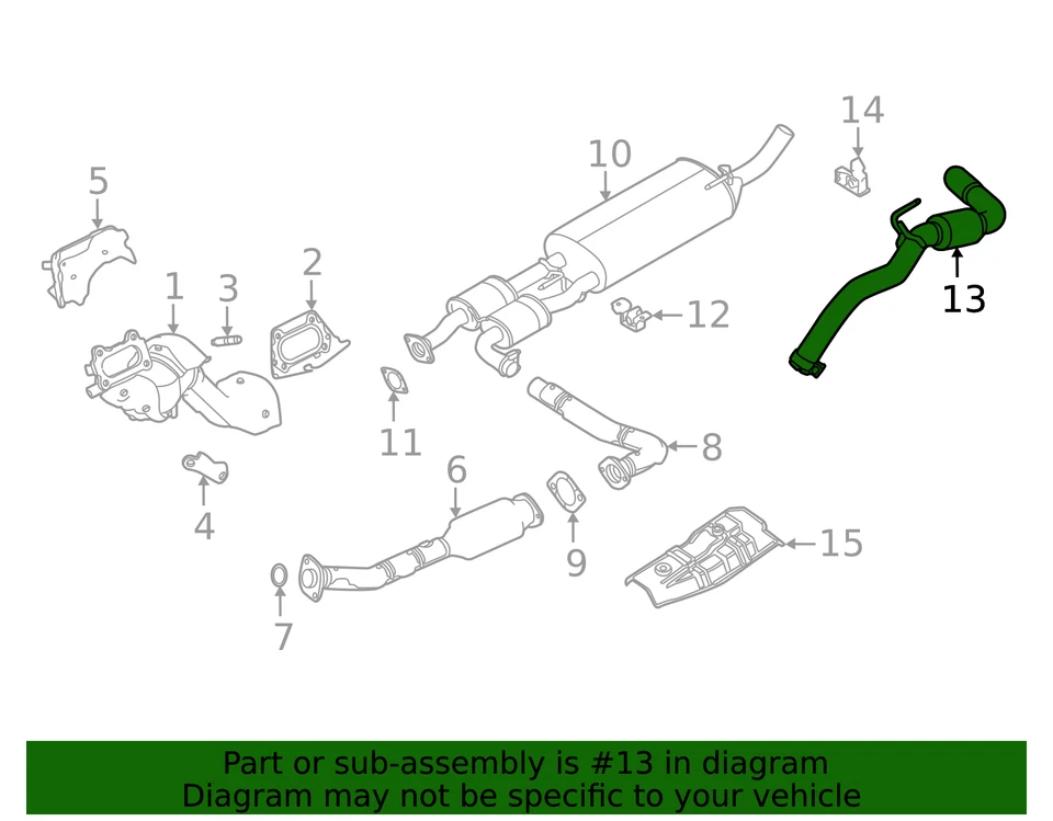Tubo de escape genuino Nissan Frontier 2020-2025 20050-9BT0A Foto 2 de 2