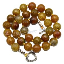 Natural Yellow Dragon Veins Agate Round Gemstone Beads Necklace 14-48'' 6-12mm