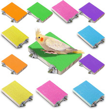 12 Pcs Bird Perch Stand Toy Wood Parrot Stand Platform Colorful Paw Grinding Pla
