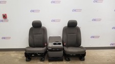 18 Ford F150 Power Front Seat Set With Stationary Center Console Jumpseat Gray
