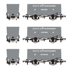 Accurascale ACC2820 P8 Hopper Pre-Grouping: NER Grey Triple Pack OO Gauge