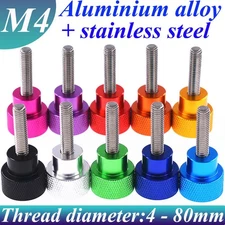 M4 Colourful Knurled Thumb Screws With Steps Hand Grip Knob Bolts Round Screw