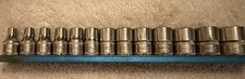 LIKE NEW SNAP ON 1/4” DRIVE 13 PIECE METRIC SHALLOW SOCKET SET TMM4,5,5.5-15mm LIKE NEW SNAP ON 1/4” DRIVE 13 PIECE METRIC SHALLOW SOCKET SET TMM4,5,5.5-15mm