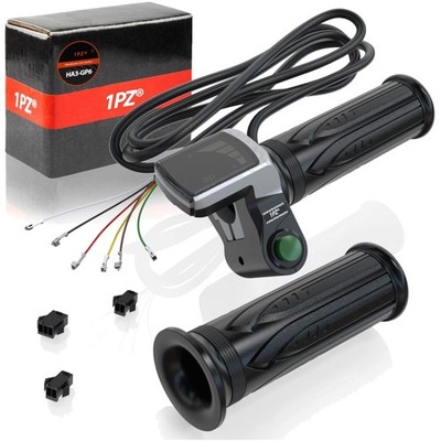 Electric Bike & Scooter 36V Waterproof LCD Throttle Grip - 2 Handlebars Included