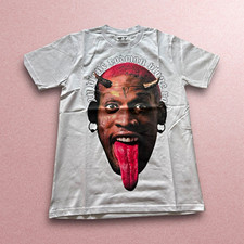 vlone dennis rodman t-shirt men S white short sleeve made in USA new dead stock