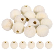 12Pcs 22mm Wood Beads Unfinished Wooden Natural Beads Round Wood Spacer Beads
