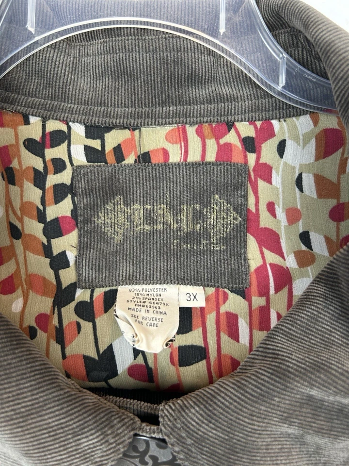 Corduroy Jacket Coat Womens 3X Brown Plus Lagenlook Capsule Minmalist Read - Image 3 of 4