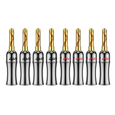 Audiocrast HiFi Speaker Banana Plug Connectors Double Screws Gold BFA Banana
