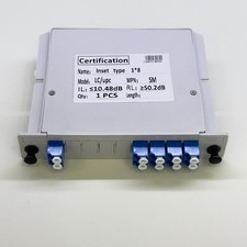 FTTH FTTX 1x8 LC UPC Fibre Optical Plug-in PLC Splitter LC Fiber Optic Connector
