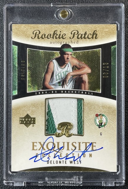 Delonte West 2004-05 Ud Exquisite Coll #46 Rookie Parallel RC Patch Auto 06/13