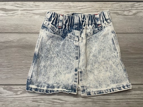 Vintage 80's Denim Skirt Toddler Sz 4t? Acid Wash Mini Pencil Metal Rock Punk - Picture 3 of 6