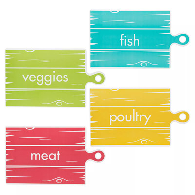 Kitchen-Rite 4pc Flexible Cutting Board Mats for Fish, Poultry, Veggies ...
