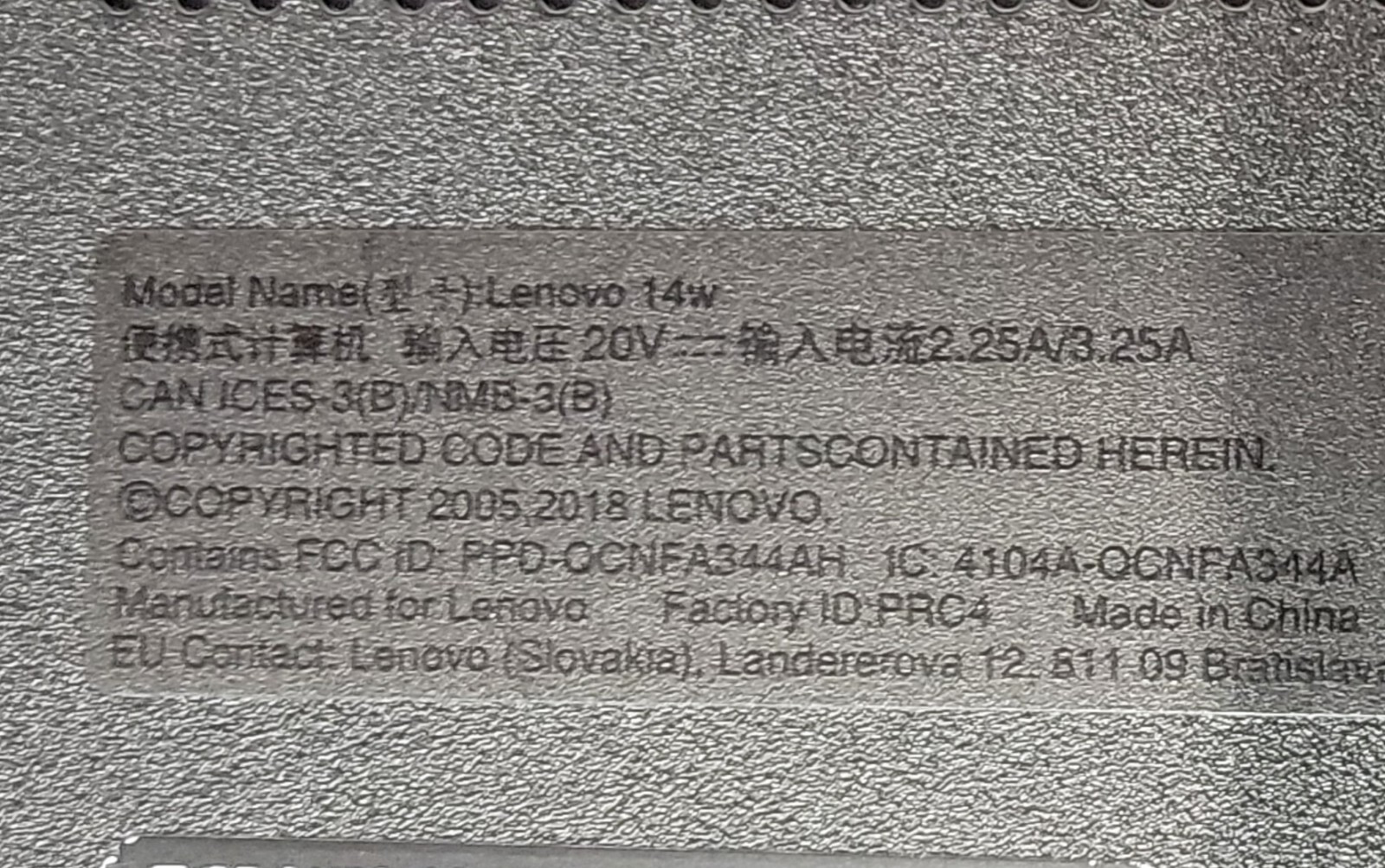 Lenovo Ideapad 14W LAQPTOP, Touchscreen, AMD A6-9220C, 8GB memory, 256GB, WIN 11