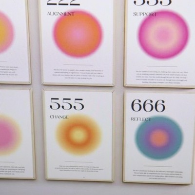 Shein Angel & Number & Gradient & Halo Design Canvas Wall Art Set Nordic Style