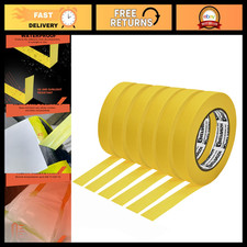 Automotive Painters Tape - Heat Resistant Yellow Masking Tape, 6 Rolls, 0.7in x