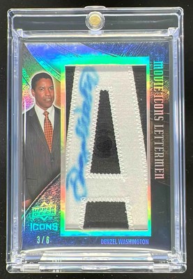 2008 Upper Deck Icons Movie Icons Lettermen Autograph Denzel Washington Auto /6
