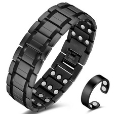 Cigmag 3X Magnetic Bracelets for Men Ultra Strength 8.85 inches, Black