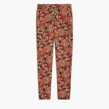 J. Crew Factory Jamie Pant Boho Floral Print Pull-On Drapey Black/Neon Size 10
