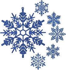 12 Pcs 16 Inch Large Snowflake Ornaments,Giant Glitter Decorative Hanging Snowfl