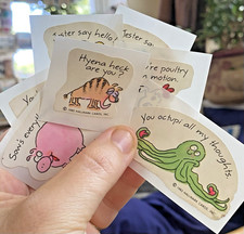 Vintage 80s Sticker Lot: Restored Hallmark Very Punny Animal Stickers READ