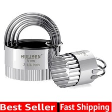 5-Piece Stainless Steel Biscuit Cutter Set with Ergonomic Handles - Gift Ready