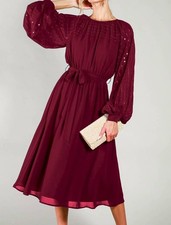 Vine & Love Sequin Midi Dress With Embroidered Detail Size S