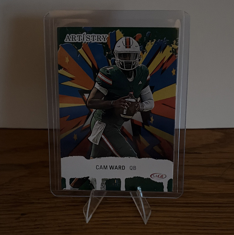 SAGE 2025 Artistry Cam Ward Miami Hurricanes #3 NCAA Football Card
