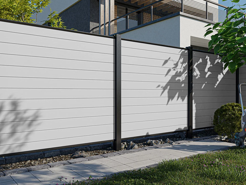 Gartenzaun Sichtschutzzaun Sichtschutz Windschutz Zaun PVC Stecksystem Weiß - Bild 3 von 4