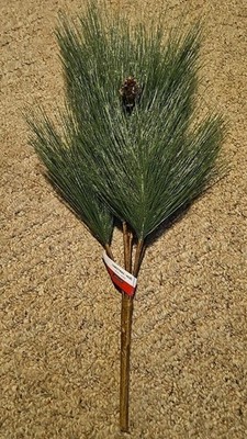 Pine Needle Spray Branch Long Needle Floral Pick Stems 20'' Long Glitter ASHLAND
