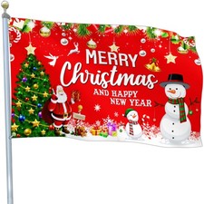 NASIAN Merry Christmas Flags 3x5 Outdoor Happy New Year Christmas Santa Claus...