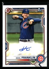 Kohl Franklin 2021 Bowman #PAPR-KF Prospect Autographs Chicago Cubs 1st Auto