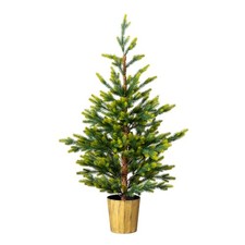 Dual Tone Artificial Christmas Tree with Pot Stand, Potted Xmas Pine Tree