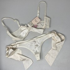 Agent Provocateur Marylin White Silk M/L Set New