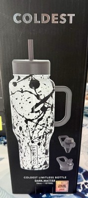 The Coldest Water Limitless Bottle Dark Matter, 36 oz with matching XL shirt. 