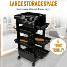 Salon Rolling Cart with 5 Drawers Hair Stylist Storage Trolley