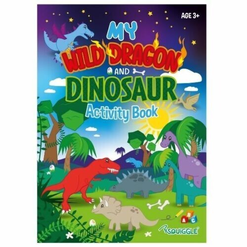 Kids Activity Book Wild Dragon & Dinosaur All In One Colouring - Therapy Kids