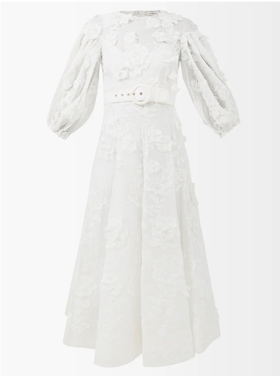 Zimmermann Postcard Floral Applique Linen-Blend Dress Size 1 | eBay