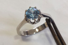 Ring Weißgold 585 mit vermutlich Blautopas