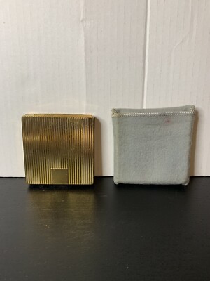 Vintage Max Factor Creme Puff Square Face Powder Makeup Mirror Compact w/ Sleeve