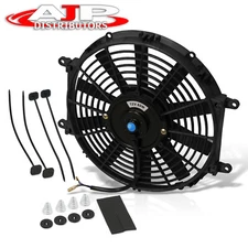 9" 12V 2250RPM Black Electric Engine Motor Intercooler Radiator Fan Universal