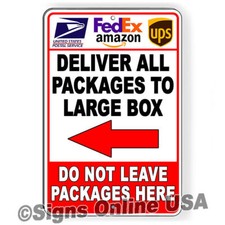 Deliver All Packages To Large Box Arrow Left Sign Or Decal 6 SIZES delivery