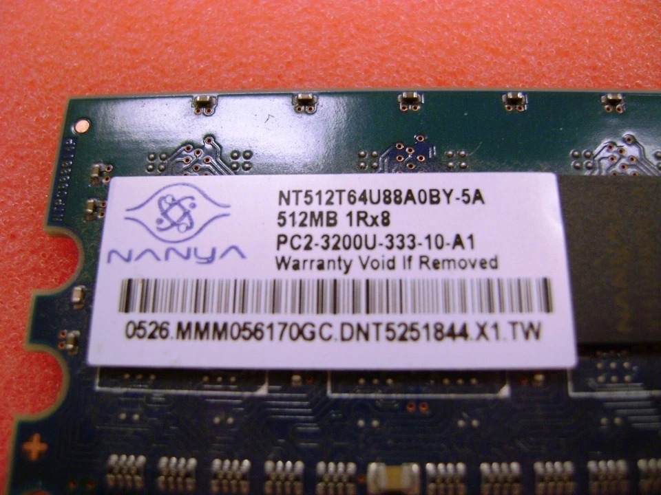 Nanya  512MB  NT512T64U880BY-5A * DDR2 PC2-3200 400Mhz Desktop Memory RAM - Image 3 of 4