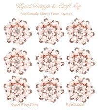 9pcs Rose Gold Gorgeous High Quality Pearl Crystal Rhinestone Brooch Pin STY: 5