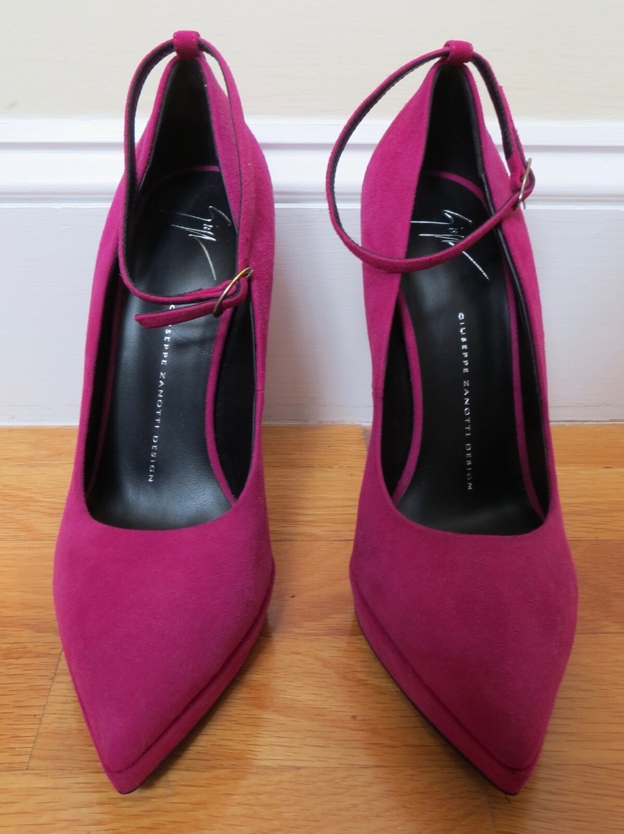 GIUSEPPE ZANOTTI CAMOSCIO FUCHSIA SUEDE PLATFORM STILETTO