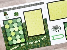 Holiday Scrapbook pages, Premade St. Patrick  s Day Pages, Scrapbook Layouts