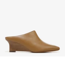 Vince Benita Wedge Leather Mule Nude Tan 6