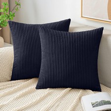 Corduroy Filled Velvet Cushion With Covers Sofa Bed Square Decor Pillows 18"x18"