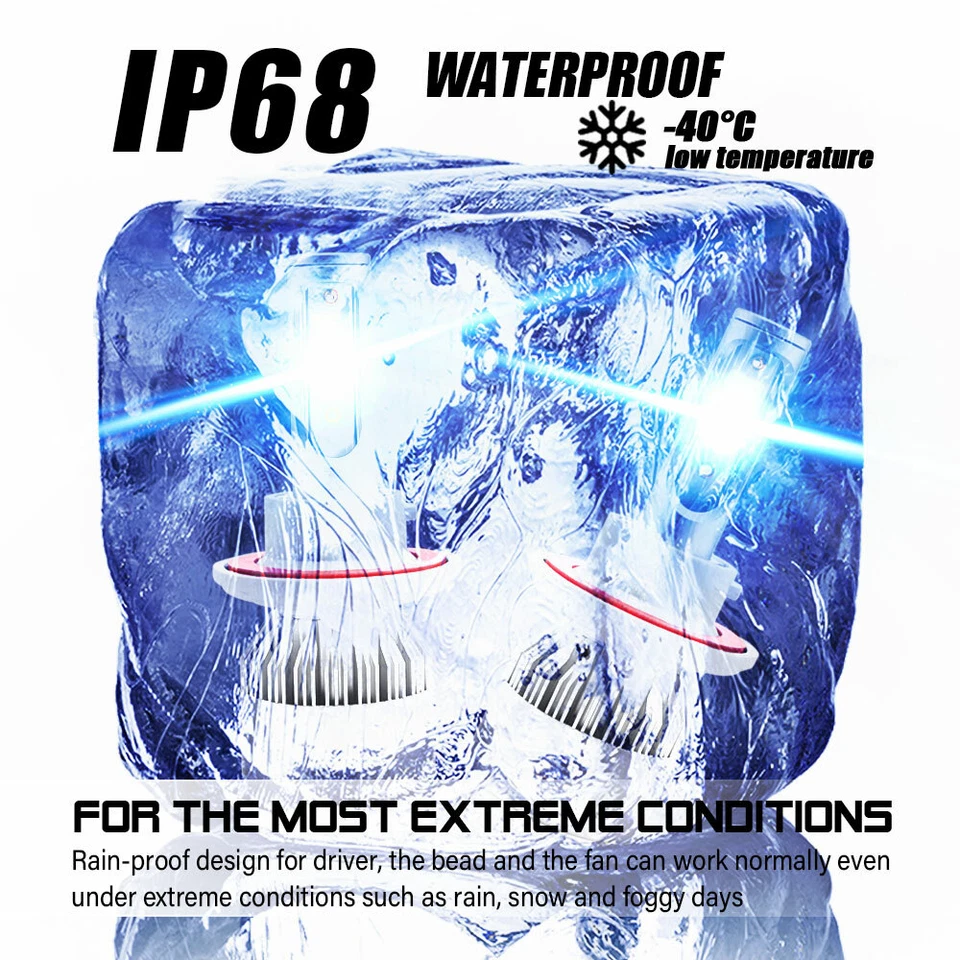 Ice Blue H13 LED Headlight Bulb 9145 H10 Fog Light for 2005-2016 Ford F250 F350 - Image 3 of 4