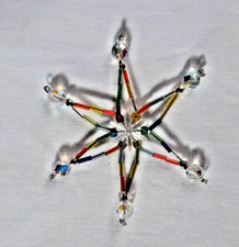 CZECH BEAD SNOWFLAKE CHRISTMAS ORNAMENT MULTICOLOR 13